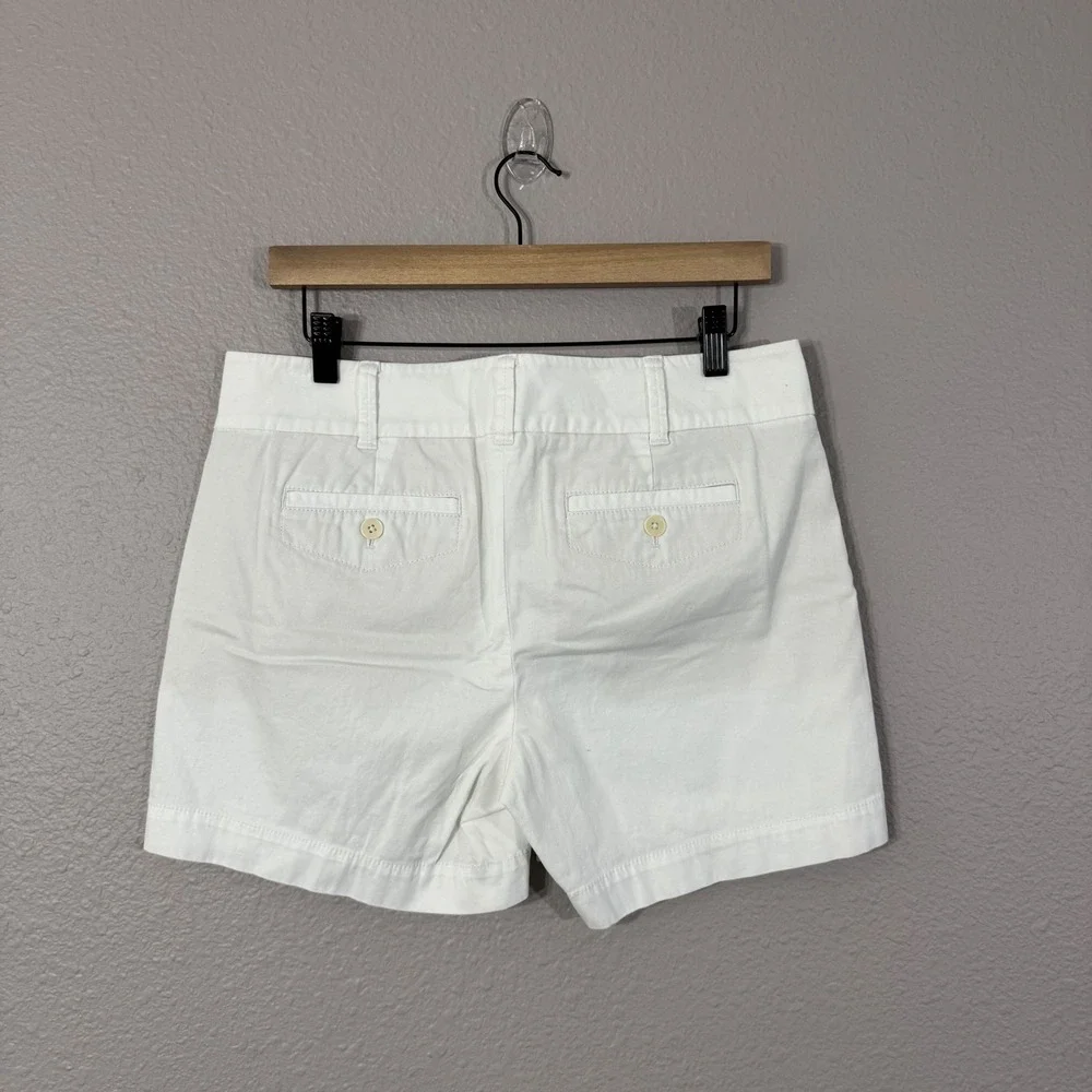 Talbots Women's Size 6 White Cotton Spandex‎ Stretch Pockets Chino Shorts